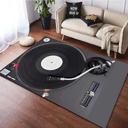 Realistic Turntable Vinyl Record Design Vintage Music Equipment Home Decor  Living Room Studio Carpet Mat Rug Home Decoration