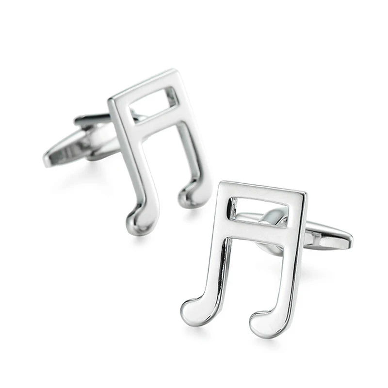 New music symbols music equipment design metal cufflinks copper material fashionable style men's French shirt cufflinks