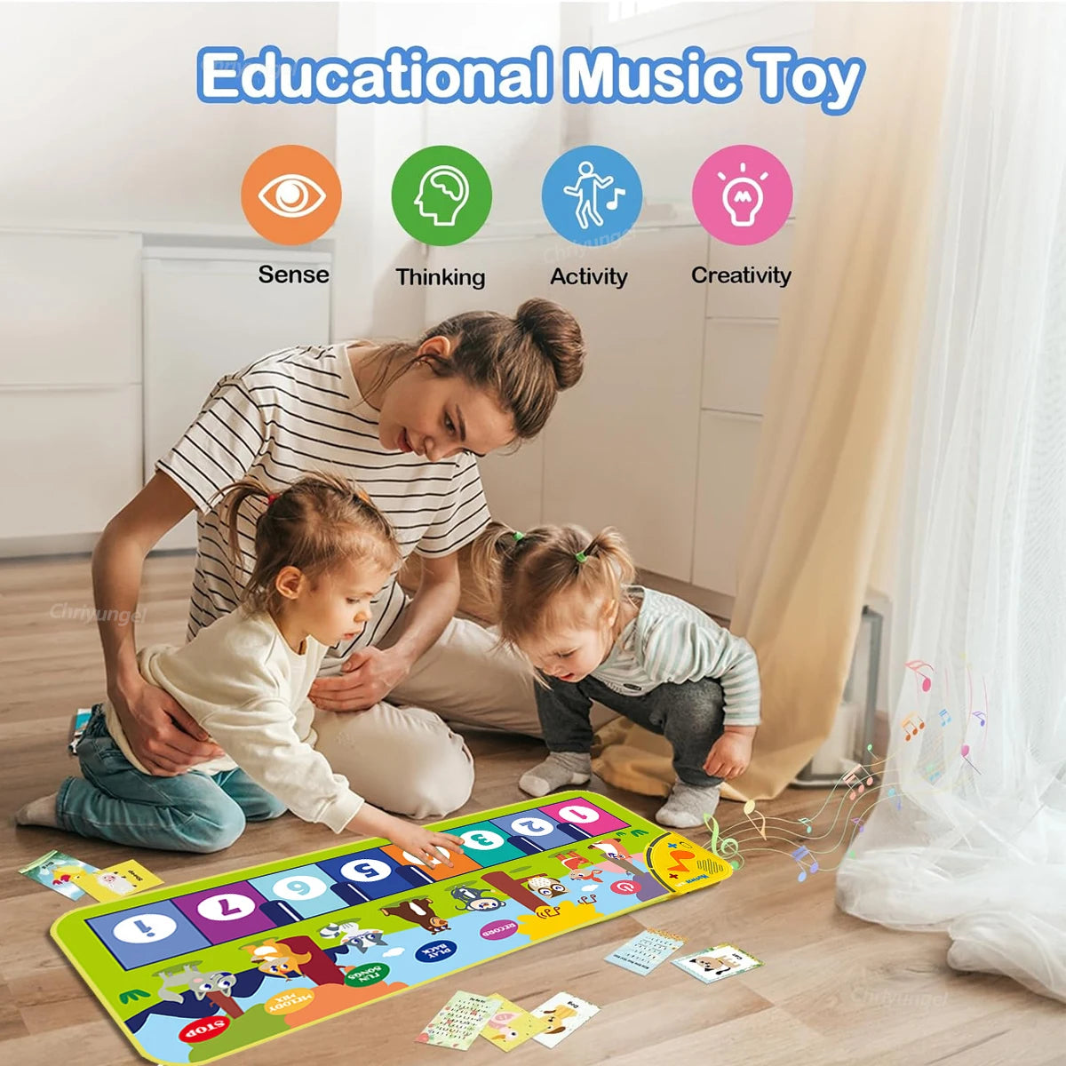Piano Mat for Kids Kids Toddlers Floor Keyboard Dance Mat Baby Fitness Play Musical Carpet Music Instrument Toys Girl Boy Gift