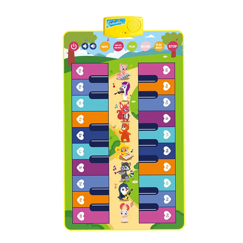 Kids Musical Piano Mat Duet Keyboard Play Mat 20 Keys Floor Piano with 8 Instrument Sound 5 Paly Modes Dance Pad Educatinal Toys