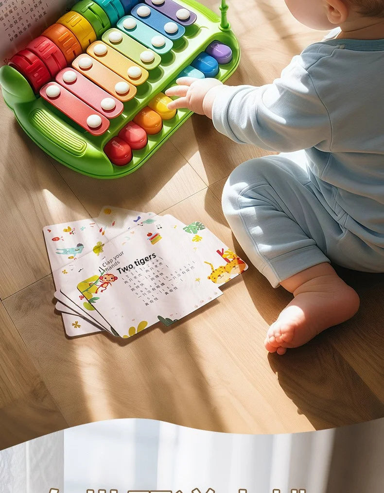 Baby Toy 2-in-1 Piano Toy Eight tone Hand Piano Toy Baby Toy Piano Instrument
