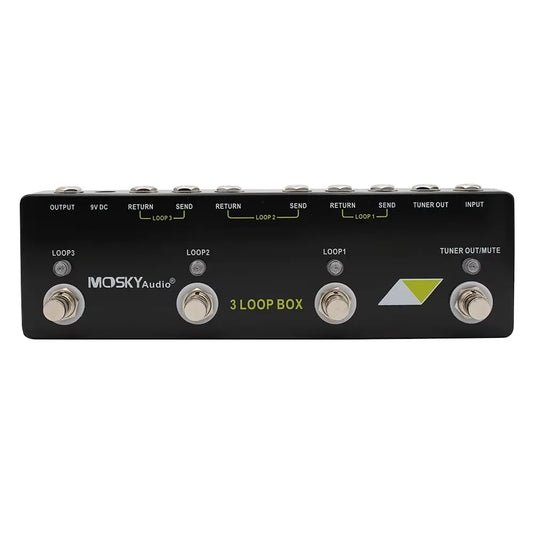 Mosky Audio 3 Loop Box Effect Pedal True Bypass with Tuner Mute Function