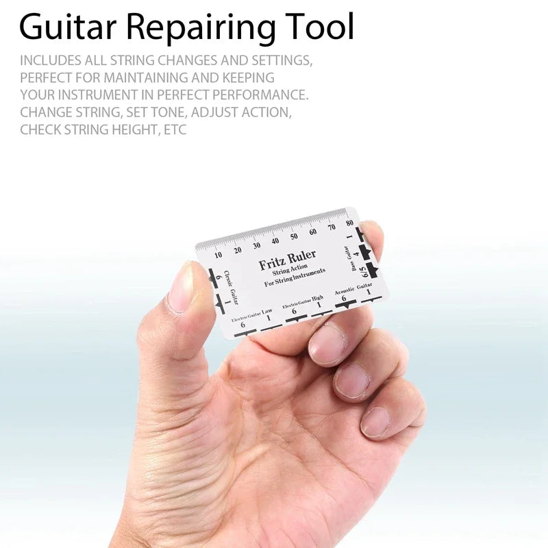 Guitar Repair Tool Kit 20 pcs in 1 Guitar Tool with String Organizer Winder String Cutter String Action Ruler Gauge Fingered Gua