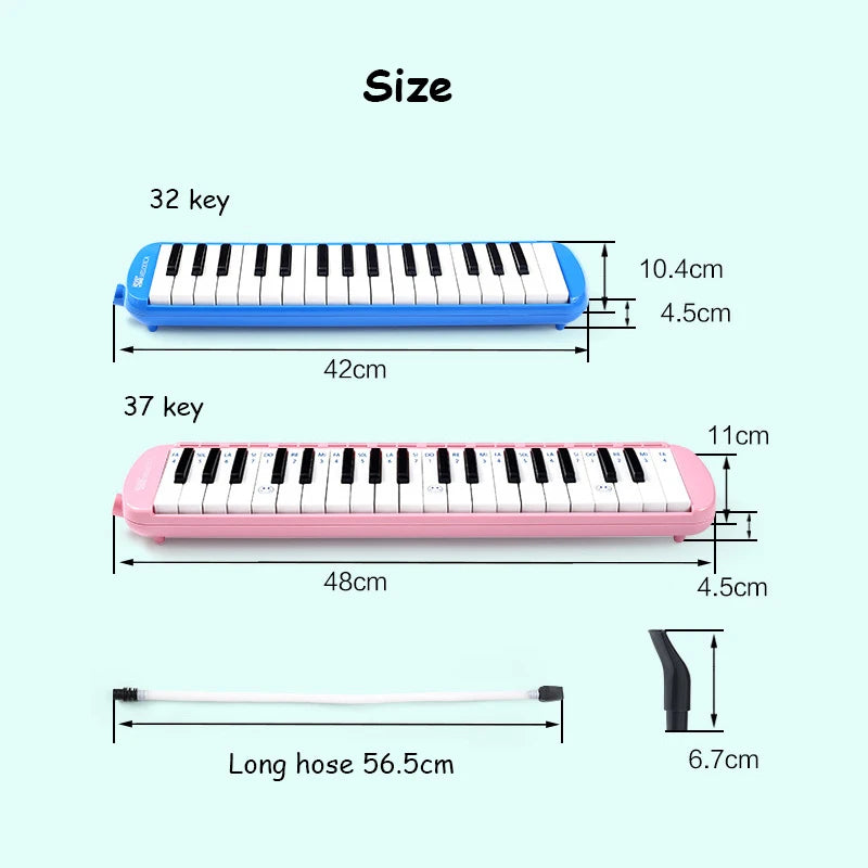 Melodica 32 Keys Pianica Mouth Organ Music Pipe Professional Musical Instrument Gaita Piano Melodic Tube Keyboard  Harp with Bag