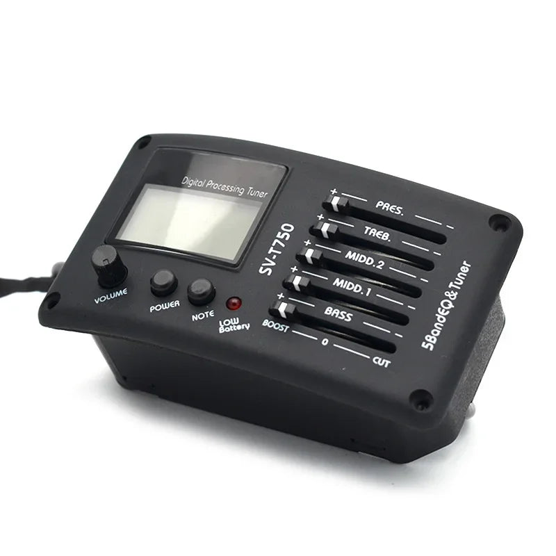 SV-T750 5 Band Acoustic Guitar Bass EQ Preamp with Tuner Guitar Pickup
