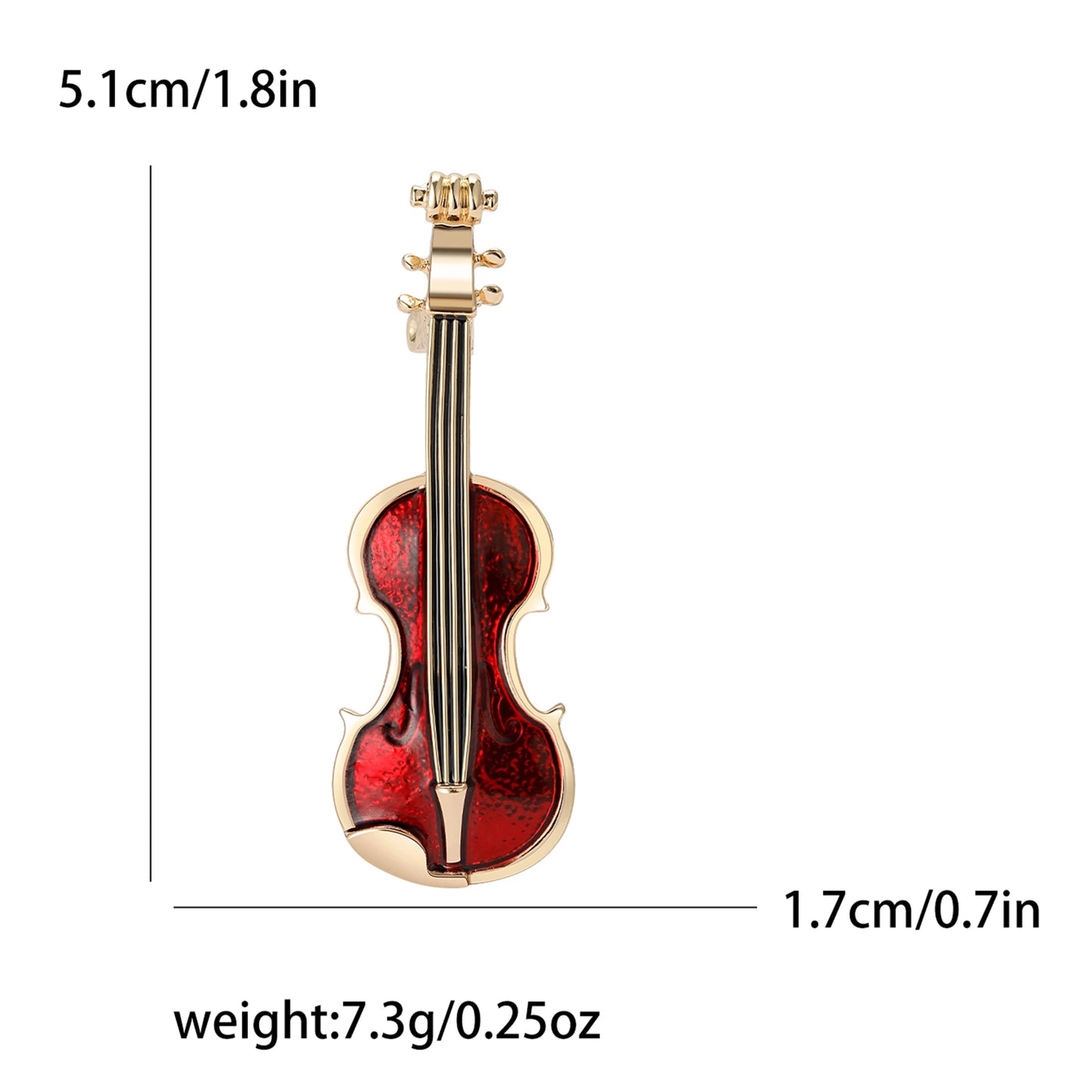 Enamel Violin Brooches for Women Unisex Rhinestone Music Equipment Pins Banquet Party Backpack Gifts Jewelry Accessories