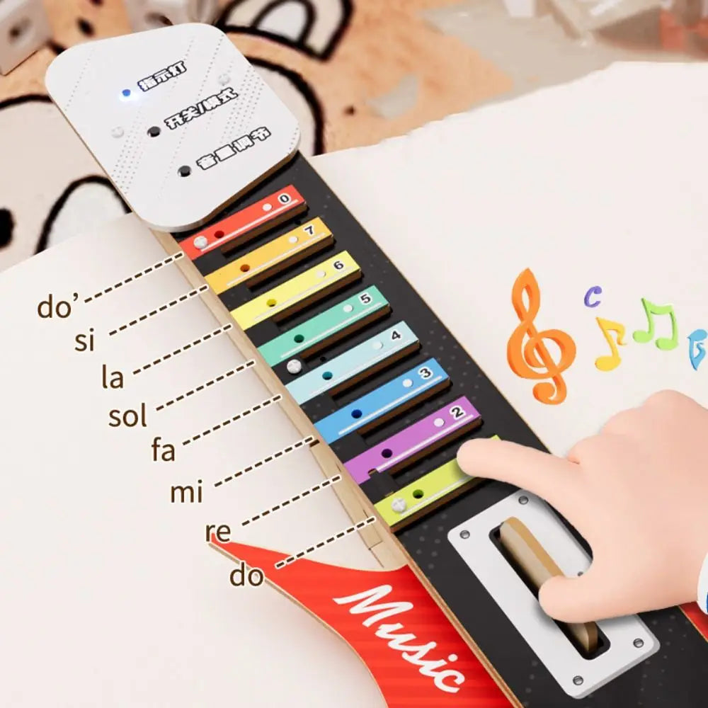 Wooden DIY Technology Electric Guitar DIY Assembly Sound Children's Music Guitar Interactive Portable Music Instrument