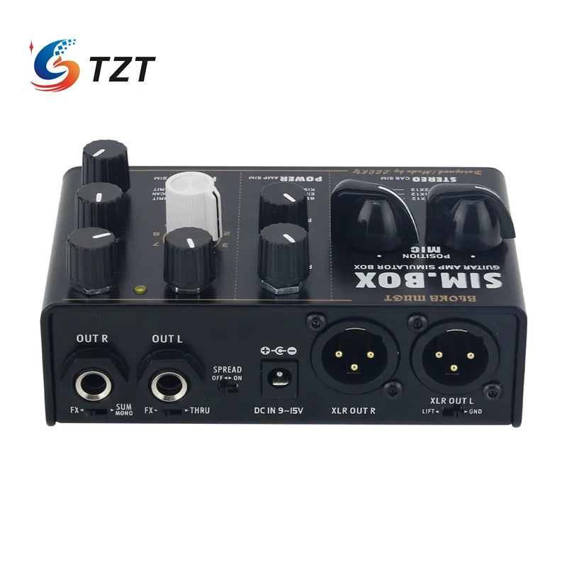 TZT Black SIM BOX Electric Guitar Amp Simulator Box Cabinet Simulator DI Box Stomp Box Effect Pedal
