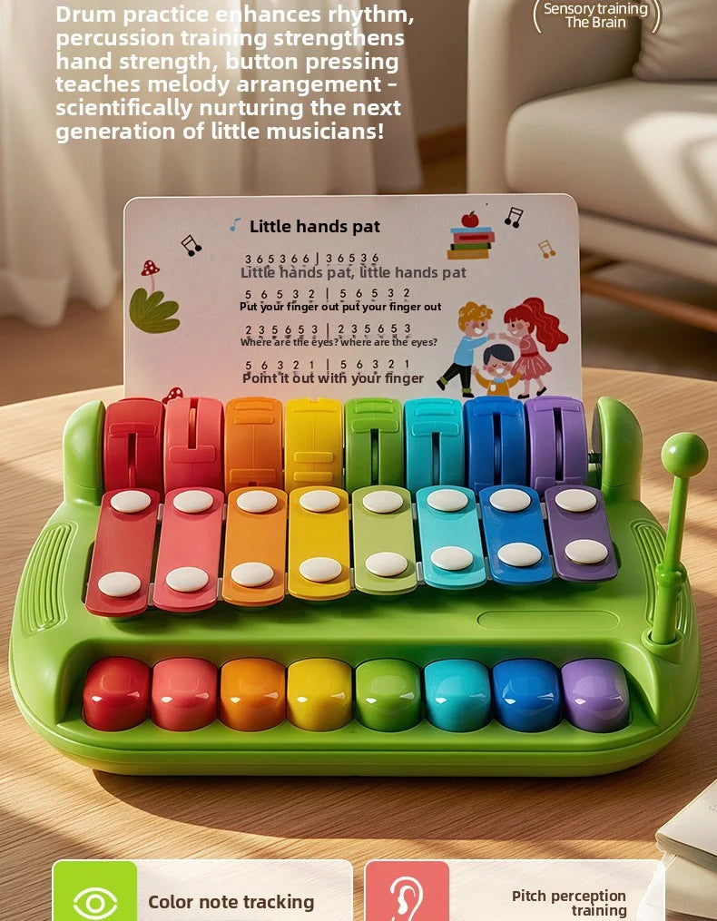 Baby Toy 2-in-1 Piano Toy Eight tone Hand Piano Toy Baby Toy Piano Instrument