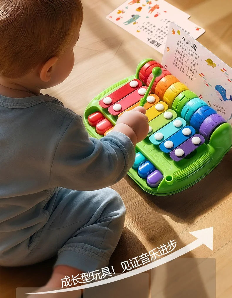 Baby Toy 2-in-1 Piano Toy Eight tone Hand Piano Toy Baby Toy Piano Instrument