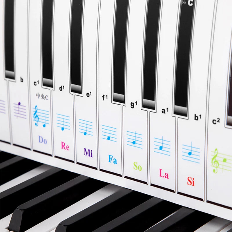 Piano 88-Key 1:1 Keyboard Practice Sheet Portable Beginner Fingering Hand Position Practice Staff Notation Keyboard Comparison Chart