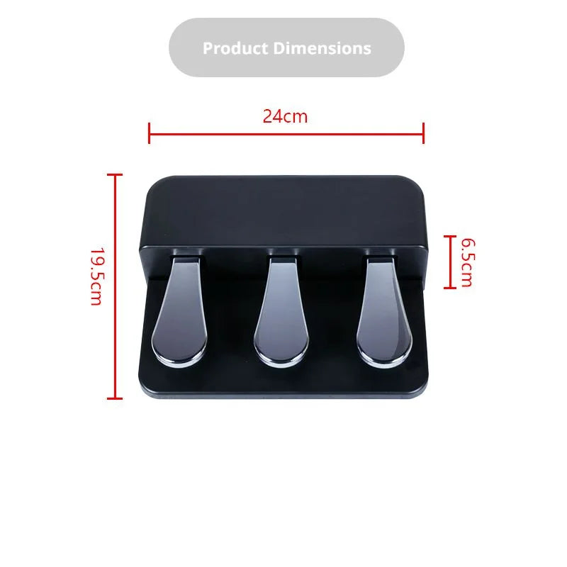 Piano sustain pedal, three foot electronic piano synthesizer, MIDI keyboard, foot pedal accessories