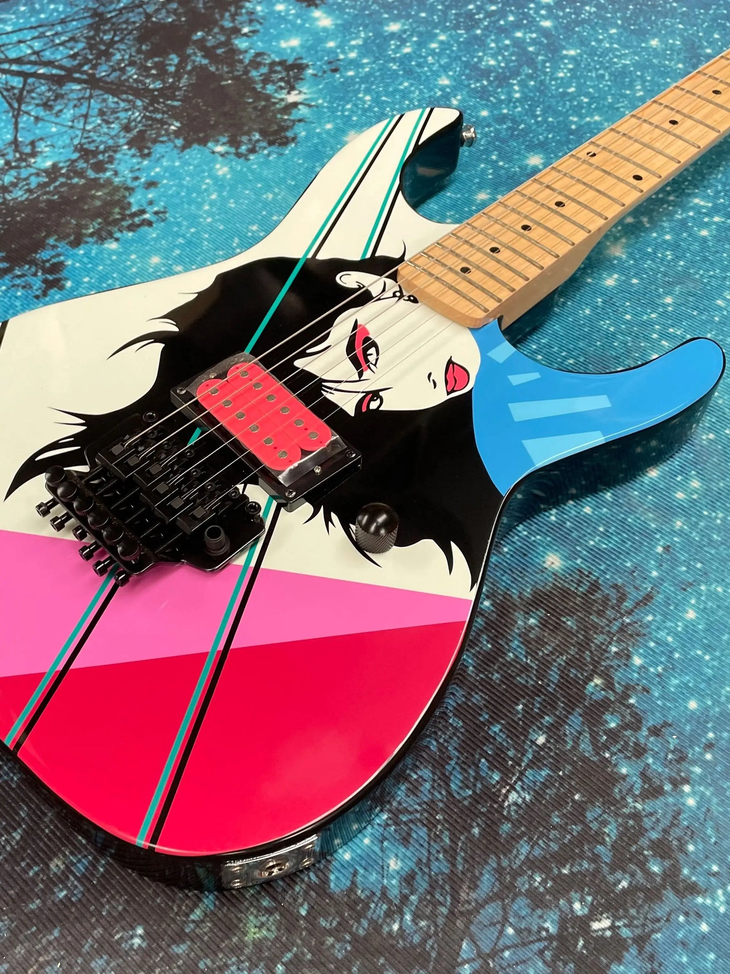 Customized art electric guitar, supporting whammy bar techniques and string bending guitars, 22-fret speed-playing electric guit