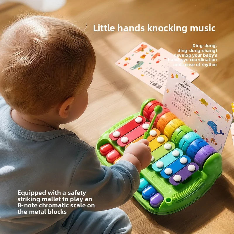 Baby Toy 2-in-1 Piano Toy Eight tone Hand Piano Toy Baby Toy Piano Instrument