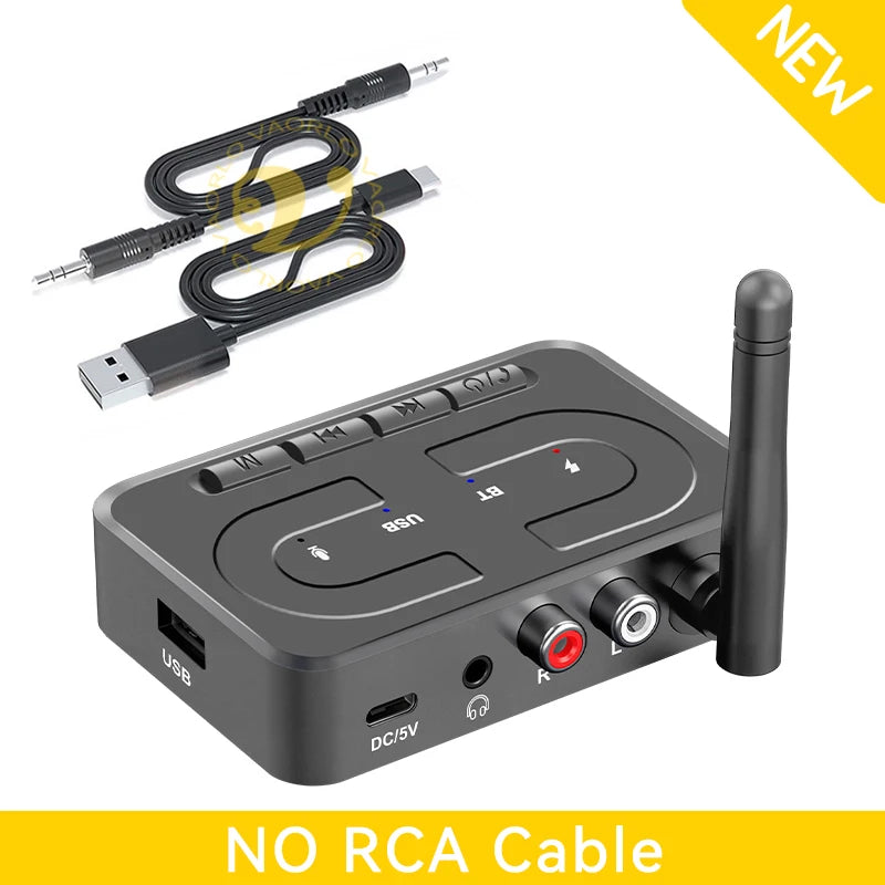 Bluetooth 6.0 Audio Receiver USB U-Disk Music Wireless Adapter With HD Mic Antenna 3.5mm AUX RCA HIFI Stereo For Car Speaker Amp