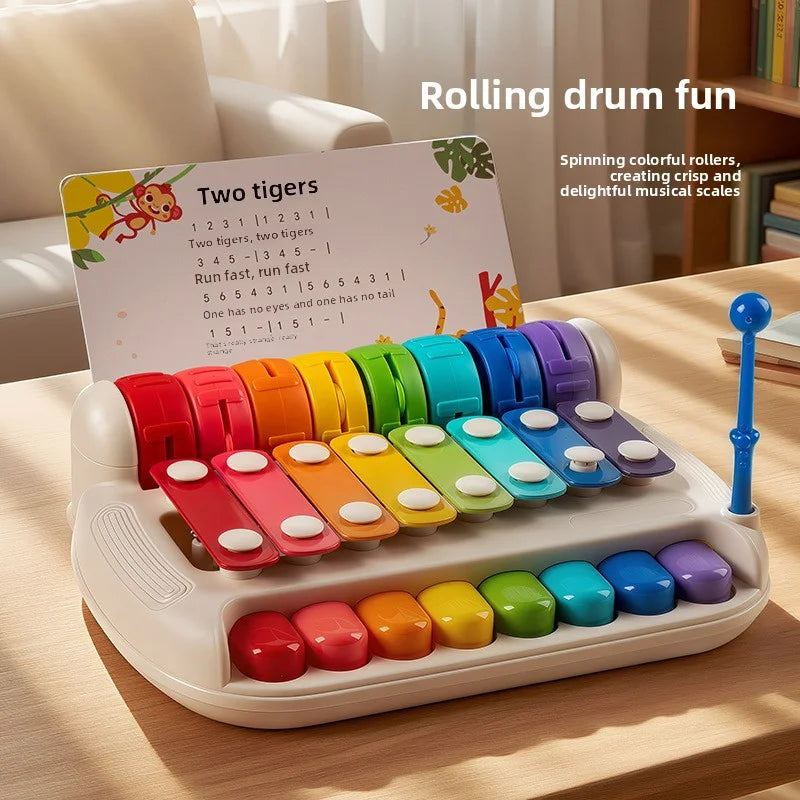 Baby Toy 2-in-1 Piano Toy Eight tone Hand Piano Toy Baby Toy Piano Instrument