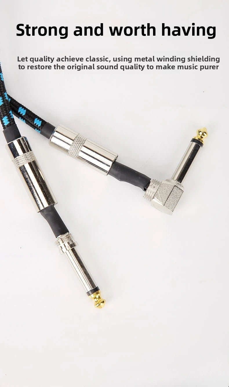 Guitar Cable1.5m/3m/5m/10m Electronic Instrument Cable Straight Elbow Bass Amplifier Cable Electric Guitar Bass Audio Mono Cable