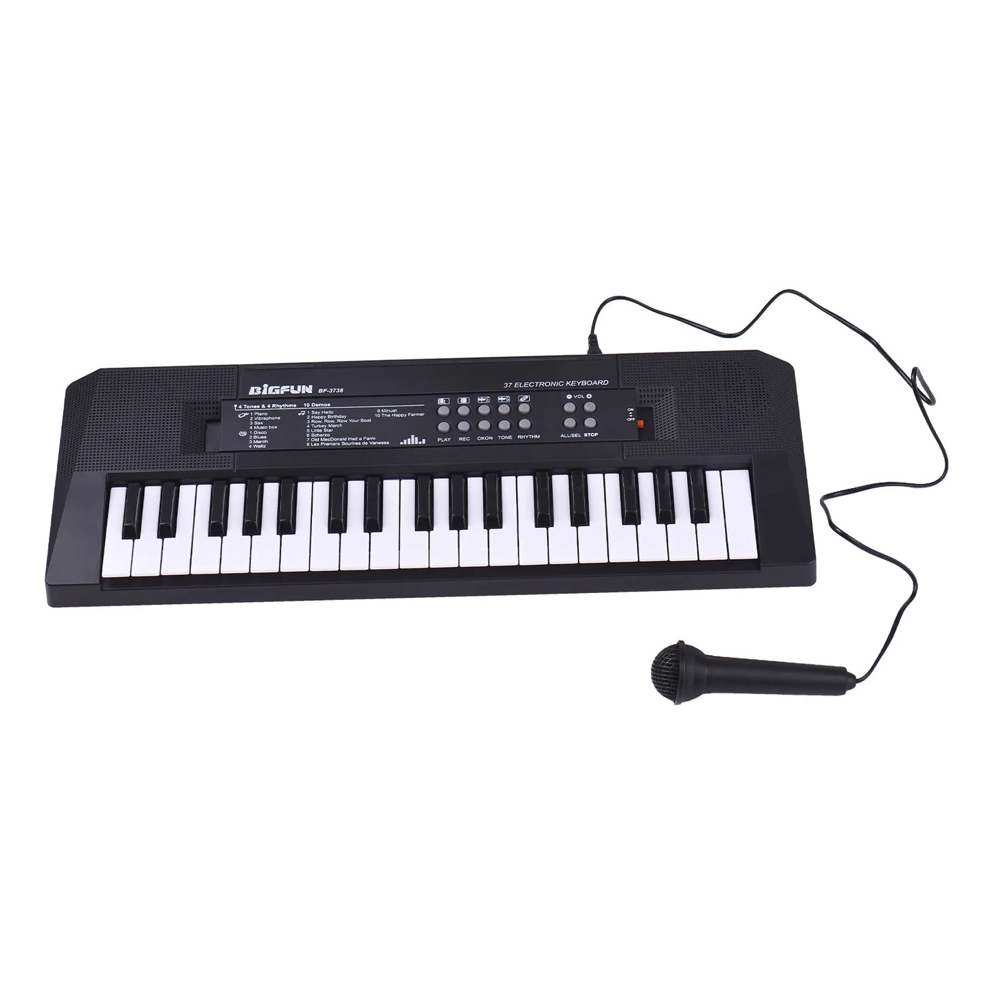 37 Key Electronic Keyboard Piano 4 Tones 4 Rhythms 10 Demos 5 Percussions Single Speaker Musical Instrument for Beginners
