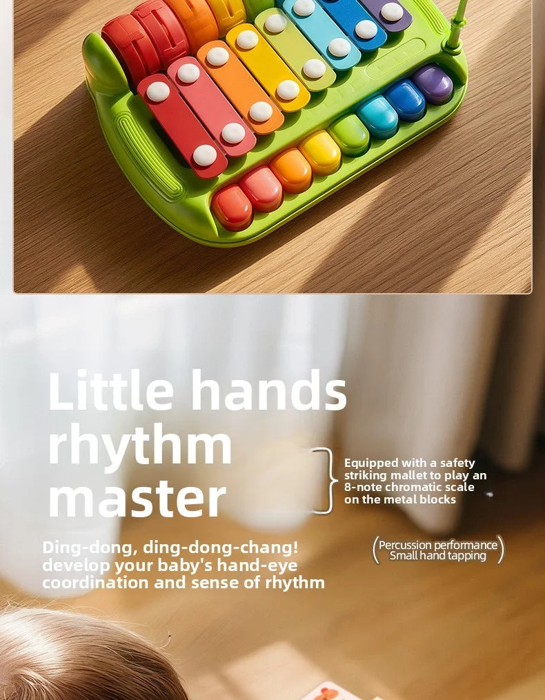 Baby Toy 2-in-1 Piano Toy Eight tone Hand Piano Toy Baby Toy Piano Instrument