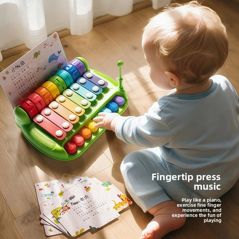 Baby Toy 2-in-1 Piano Toy Eight tone Hand Piano Toy Baby Toy Piano Instrument