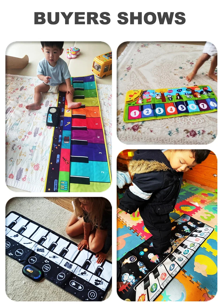 Kids Musical Piano Mat with 8 Animal Sounds Toddlers Floor Keyboard Dance Mat Baby Mat Musical Carpet Educational Toy Kids Gifts