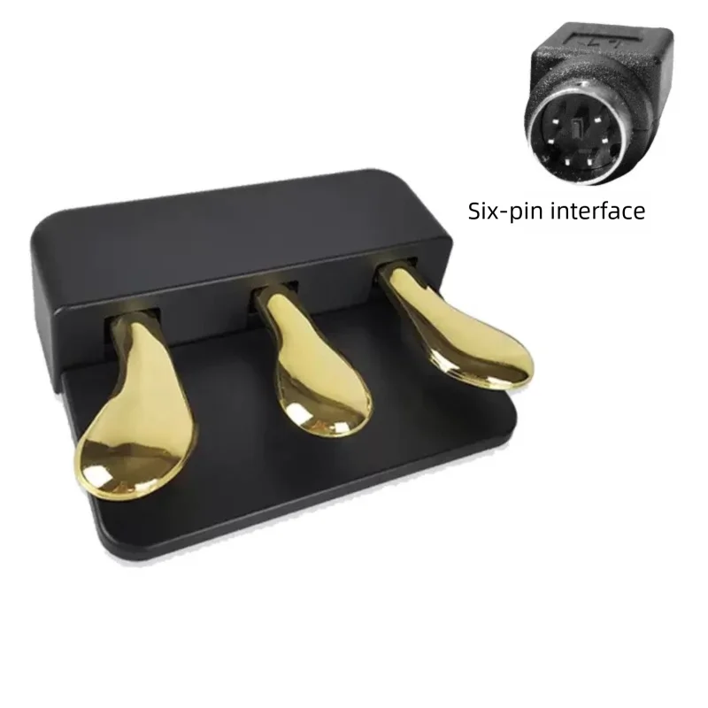 Piano sustain pedal, three foot electronic piano synthesizer, MIDI keyboard, foot pedal accessories