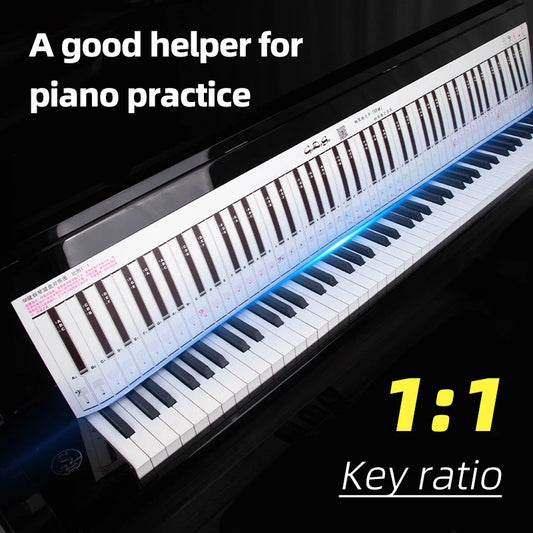 Piano 88-Key 1:1 Keyboard Practice Sheet Portable Beginner Fingering Hand Position Practice Staff Notation Keyboard Comparison Chart