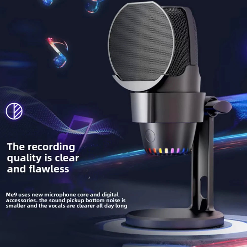 GOOERMI M9 Professional Podcast Equipment Kit Wired Microphone Portable Live Stream Studio Recording Condenser Gaming Microphone
