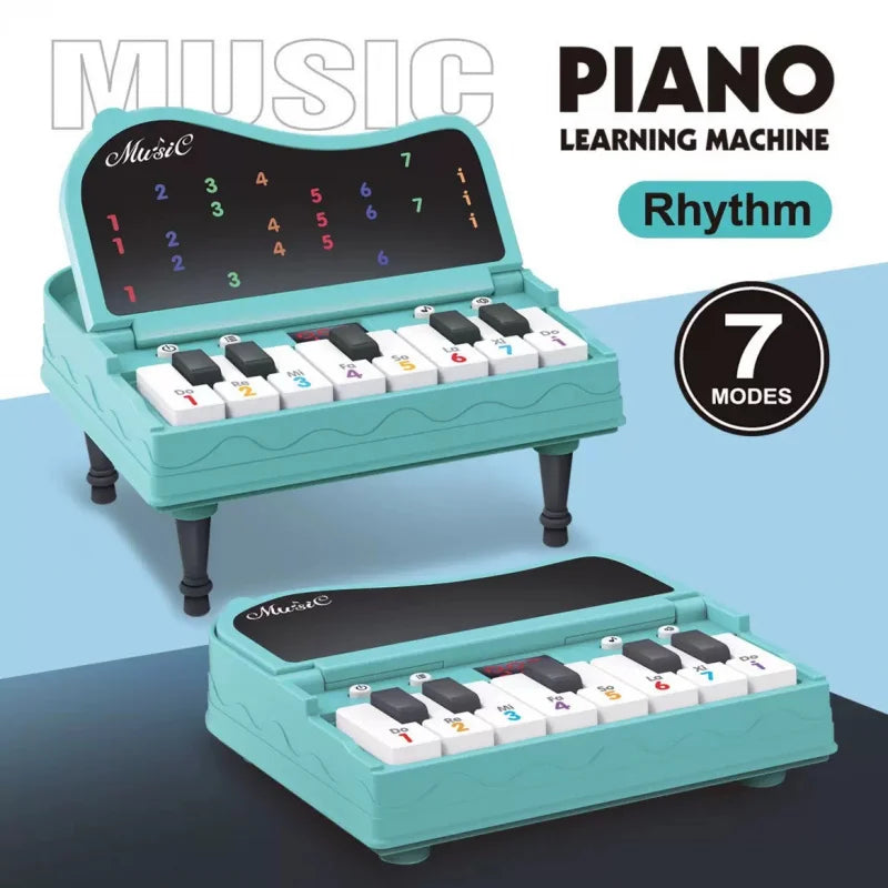 A handheld mini desktop piano with lights, music, electronic keyboard rhythm, and a game console for completing levels; a Montes