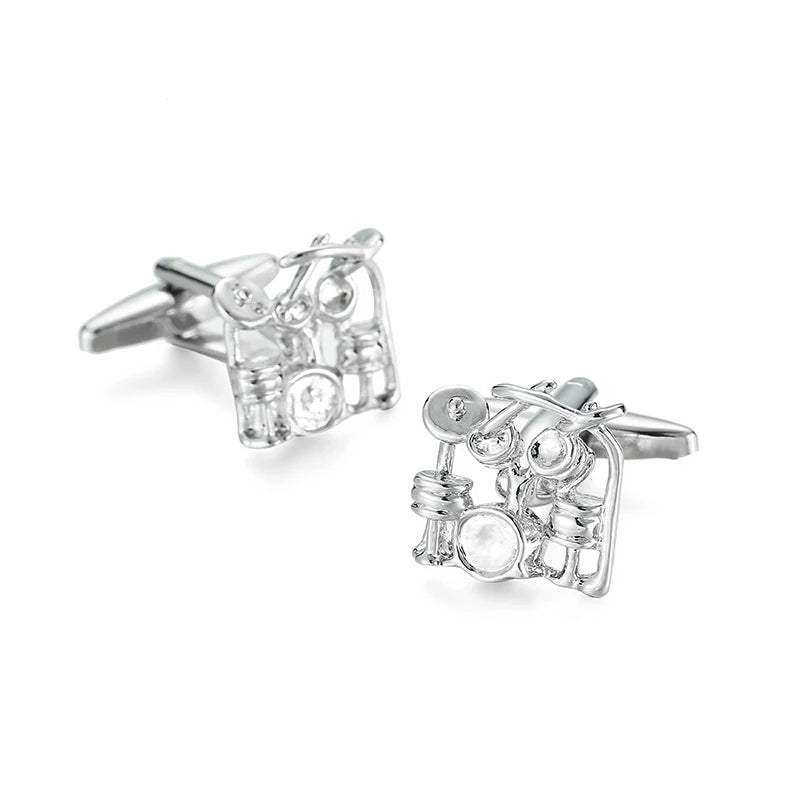 New music symbols music equipment design metal cufflinks copper material fashionable style men's French shirt cufflinks