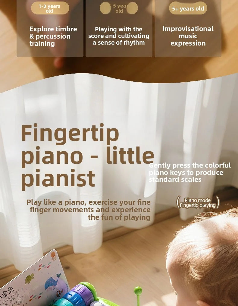Baby Toy 2-in-1 Piano Toy Eight tone Hand Piano Toy Baby Toy Piano Instrument