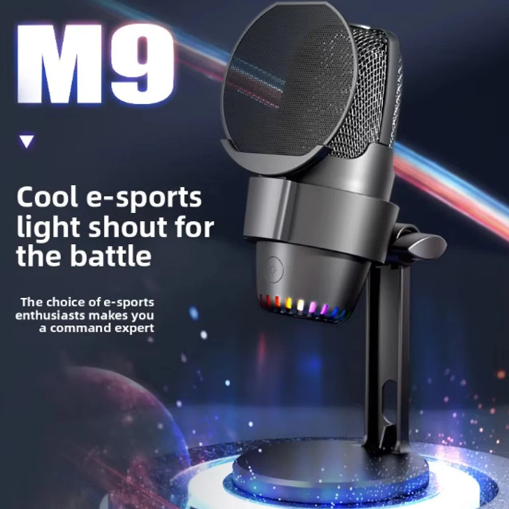GOOERMI M9 Professional Podcast Equipment Kit Wired Microphone Portable Live Stream Studio Recording Condenser Gaming Microphone