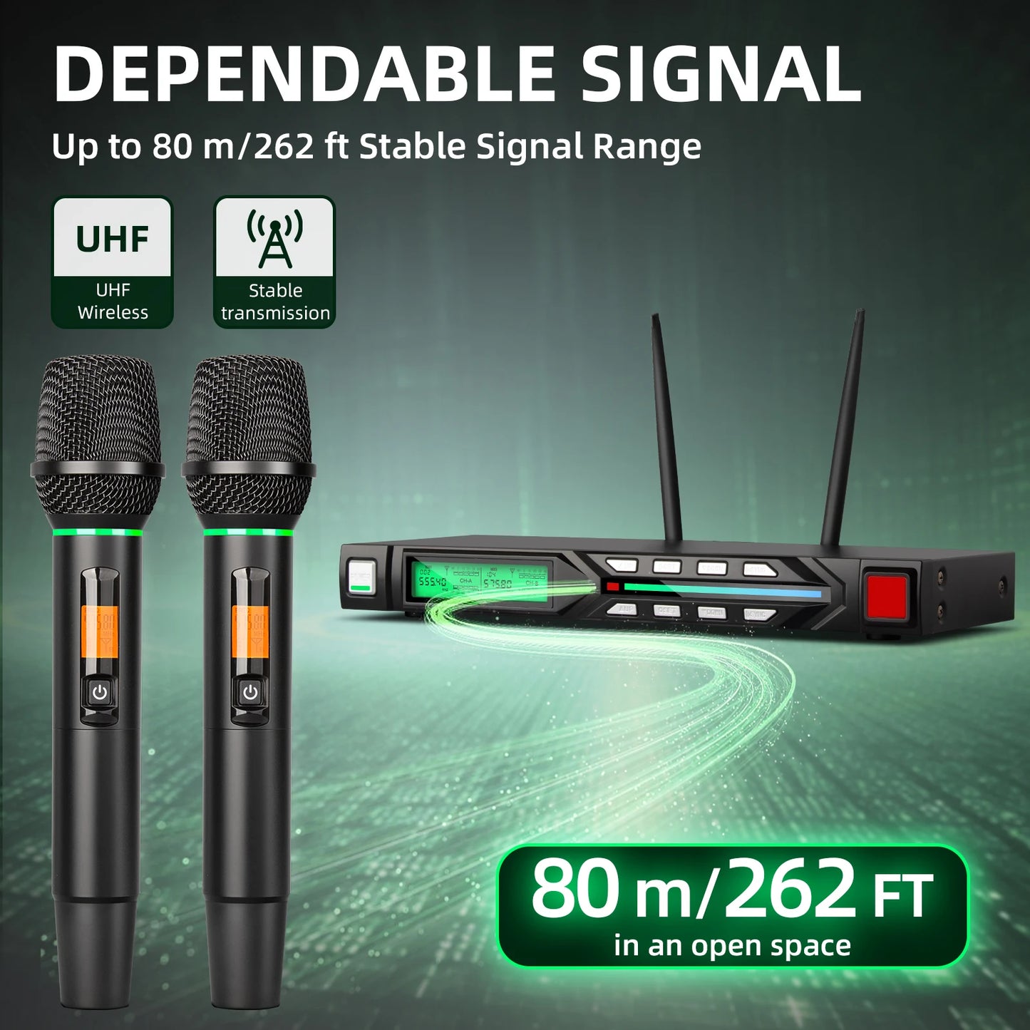 Professional wireless microphone set  UHF professional stage performance equipment to eliminate noise DEPUSHENG R7