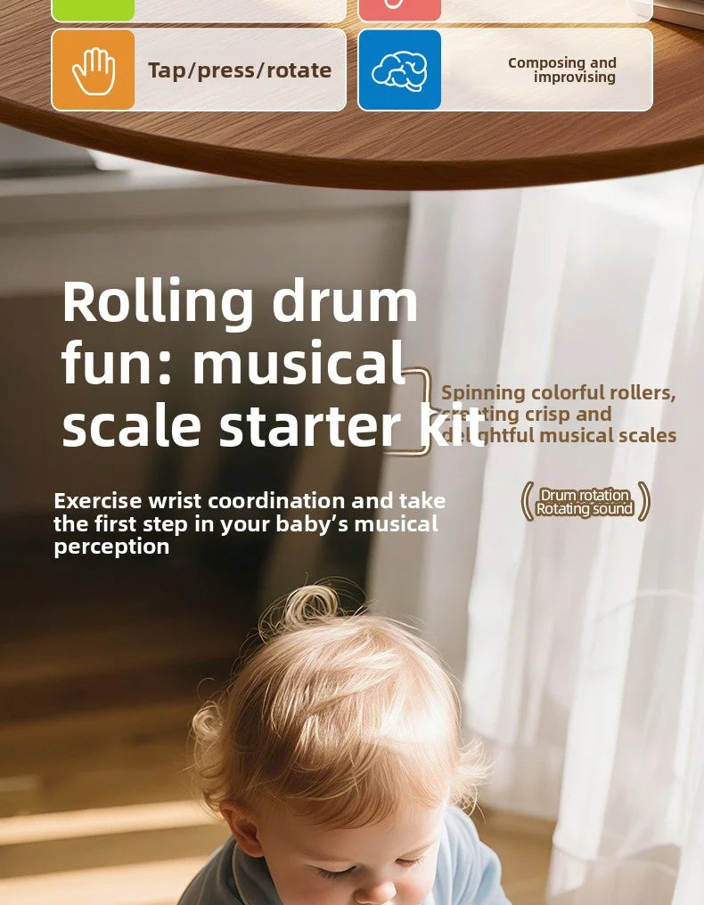 Baby Toy 2-in-1 Piano Toy Eight tone Hand Piano Toy Baby Toy Piano Instrument