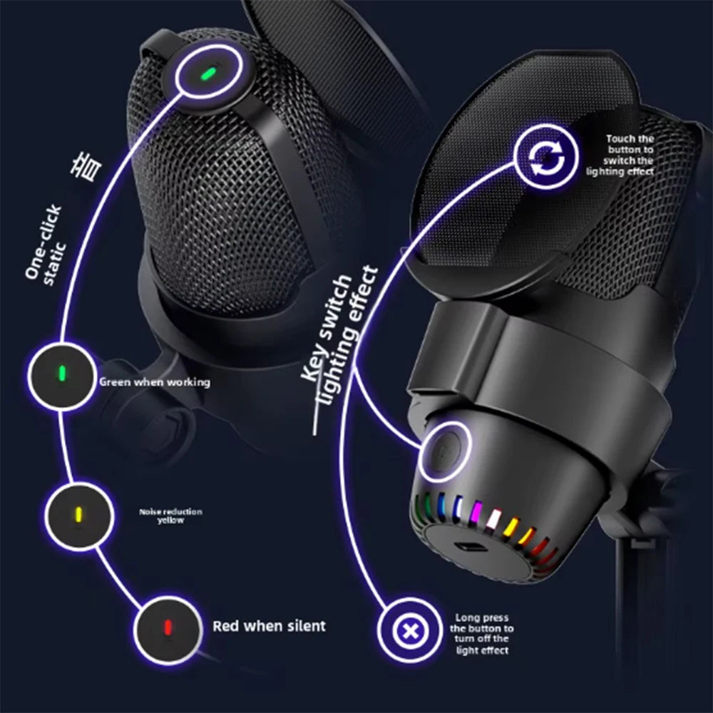 GOOERMI M9 Professional Podcast Equipment Kit Wired Microphone Portable Live Stream Studio Recording Condenser Gaming Microphone