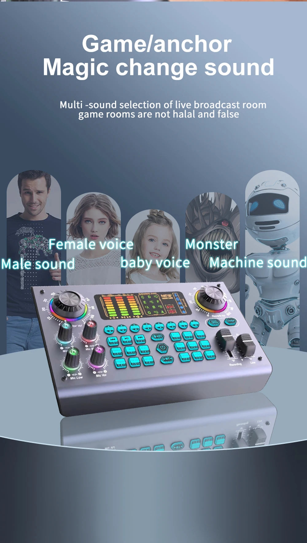 Zealsound Professional Podcast Live SoundCard Equipment Bundle with 48V XLR Microphone for PC Recording Singing Streaming Gaming