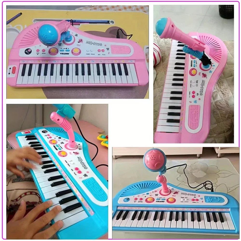 Kids Musical Piano 37 Key Electronic Keyboard Piano for Kids with Microphone Musical Instrument Educational Toys for Boys Gilrs