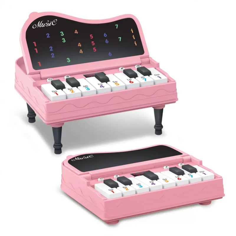 A handheld mini desktop piano with lights, music, electronic keyboard rhythm, and a game console for completing levels; a Montes