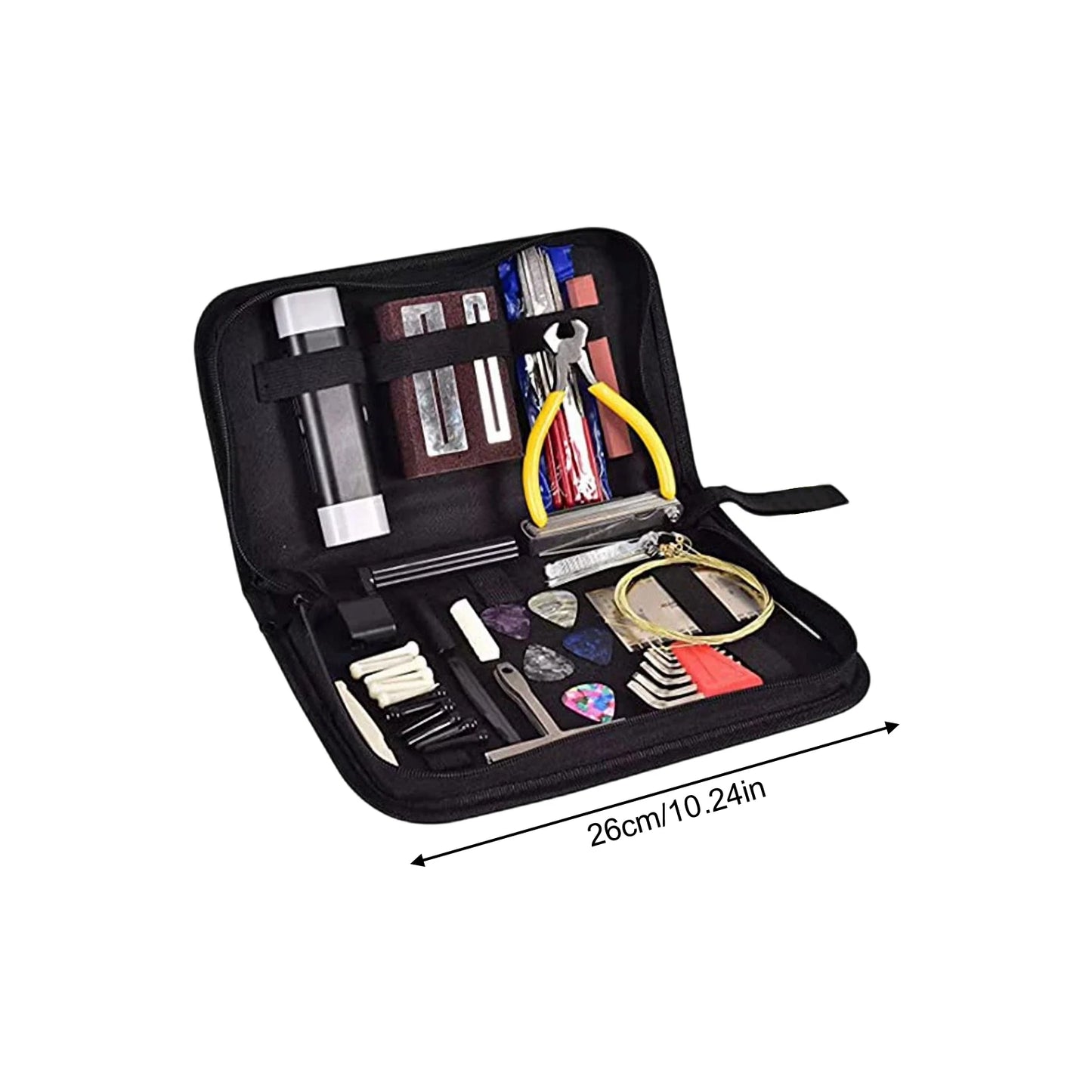 Guitar Repair Tool Kit 77 Pieces Guitar Maintenance Kit Set Multifunction Maintenance Package with Measuring Tools