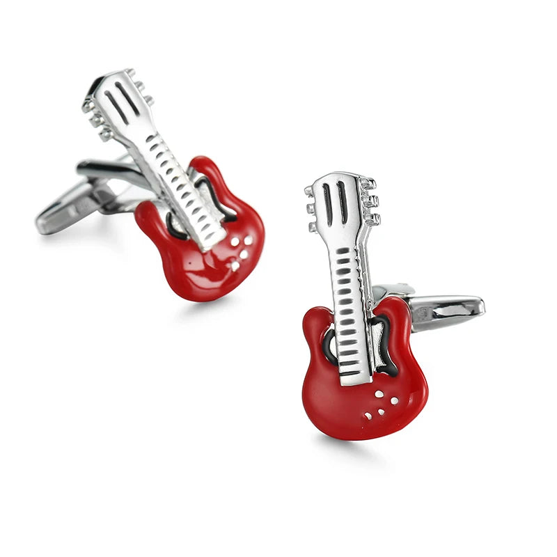 New music symbols music equipment design metal cufflinks copper material fashionable style men's French shirt cufflinks