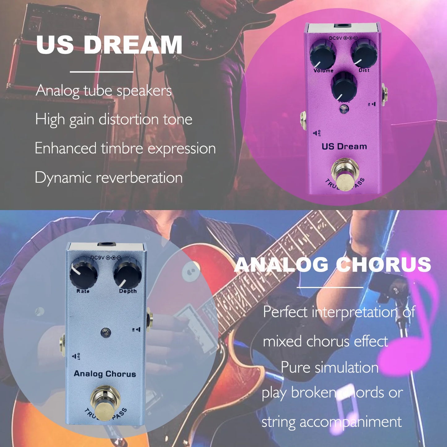 Guitar Stompbox Essential Series: Vintage Overdrive, US Dream, Classic Chorus, Tremolo, Analog/Digital Delay, Ultimate Drive.