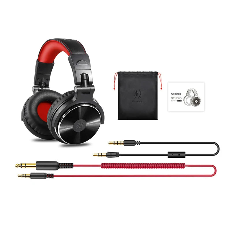 Professional Musical Instrument Monitor Headphones Wired Headset with 3.5mm & 6.5mm Audio Cables for Electrical Piano Guitar
