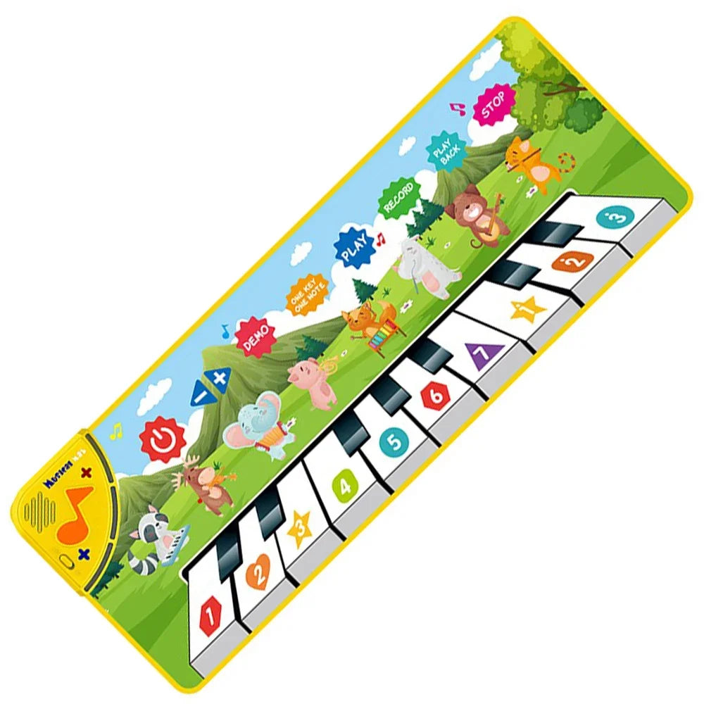 Kids Musical Piano Mat with 8 Animal Sounds Toddlers Floor Keyboard Dance Mat Baby Mat Musical Carpet Educational Toy Kids Gifts