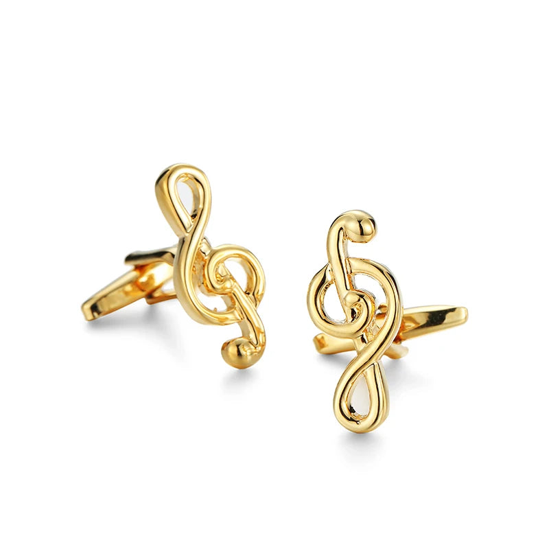 New music symbols music equipment design metal cufflinks copper material fashionable style men's French shirt cufflinks