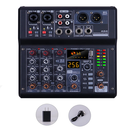 Sound card mixer mobile computer live broadcast network K song recording arranging suit belt USB reverberation 5V