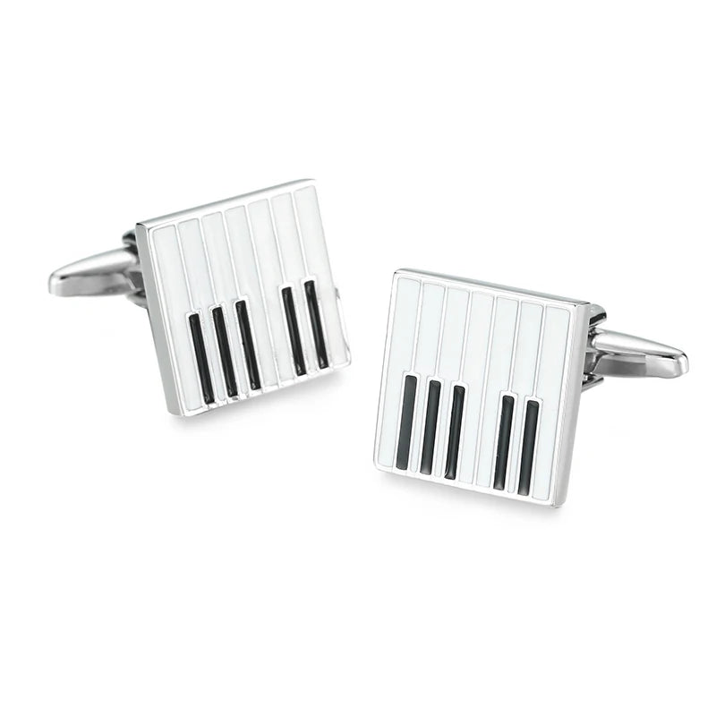 New music symbols music equipment design metal cufflinks copper material fashionable style men's French shirt cufflinks