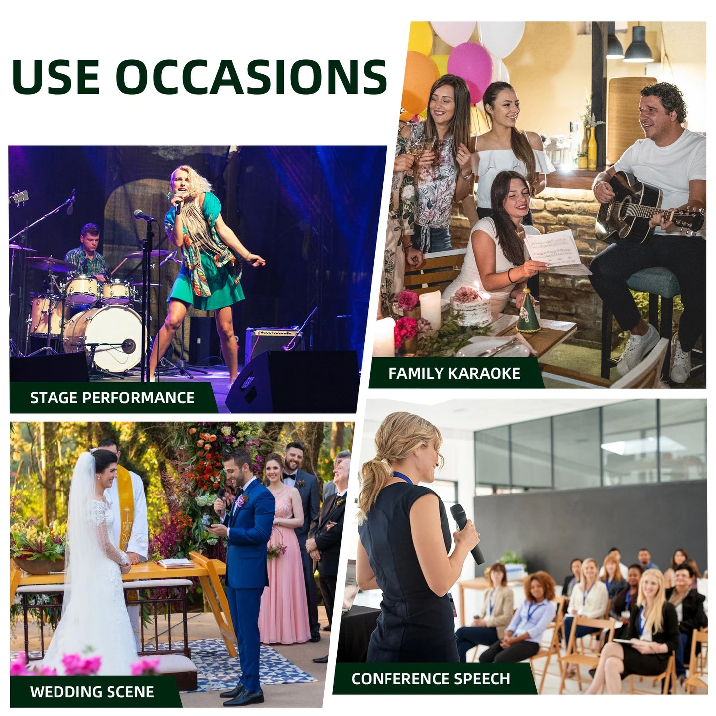 Professional wireless microphone set  UHF professional stage performance equipment to eliminate noise DEPUSHENG R7
