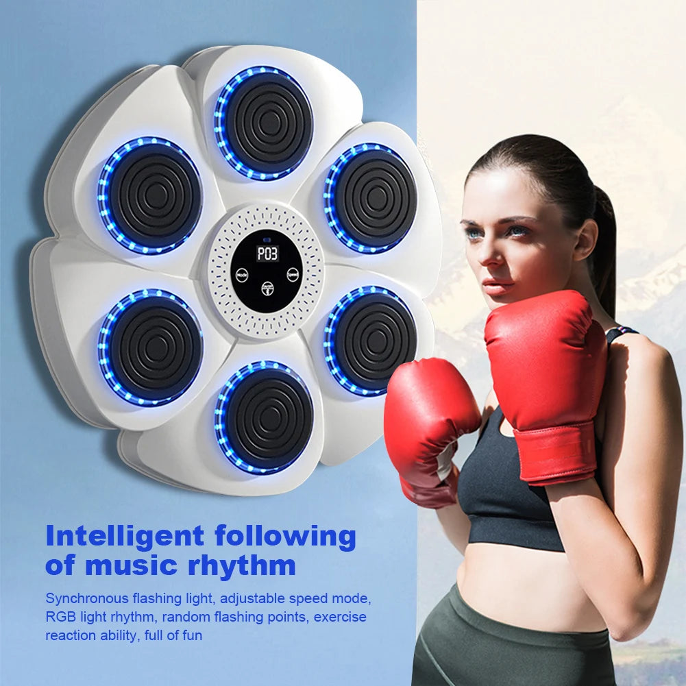 Music Boxing Machine Music Boxing Puncher Wall Mounted Smart Bluetooth-Compatible Boxing Machine Type C Charging for Kids Adults