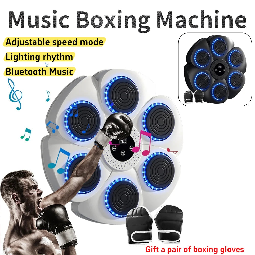 Music Boxing Machine Music Boxing Puncher Wall Mounted Smart Bluetooth-Compatible Boxing Machine Type C Charging for Kids Adults