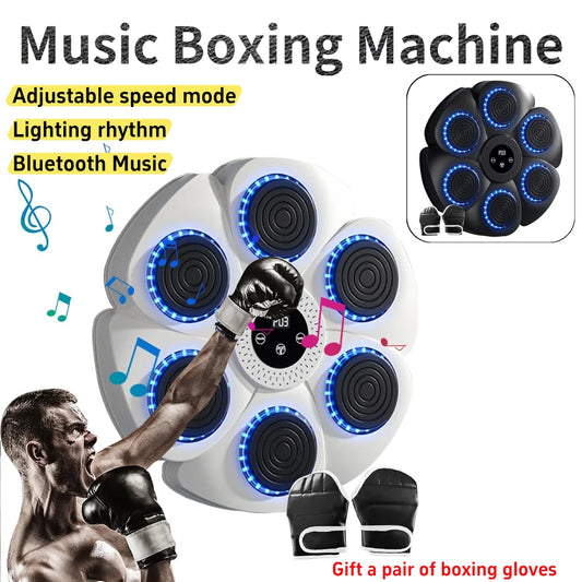 Music Boxing Machine Music Boxing Puncher Wall Mounted Smart Bluetooth-Compatible Boxing Machine Type C Charging for Kids Adults